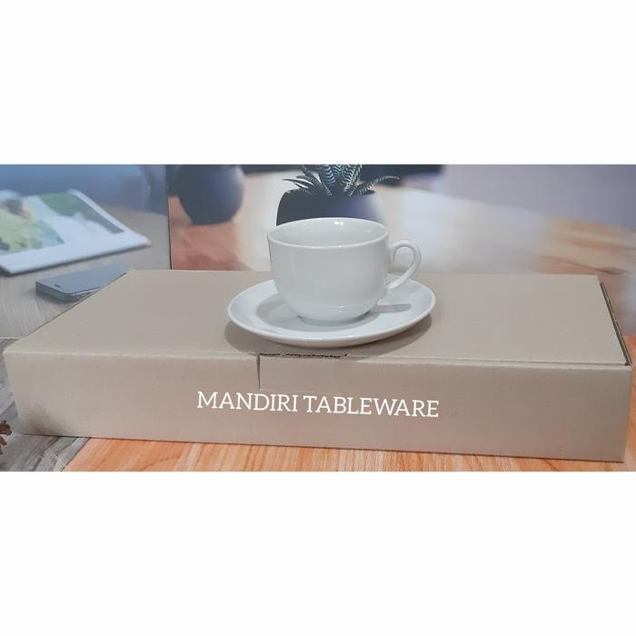 Cangkir Keramik Putih Polos / Cangkir Kopi / Cangkir Teh (Isi: 12 Pcs)