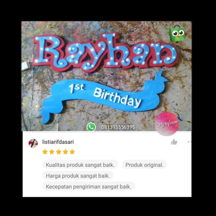 

TULISAN STYROFOAM + LAMPU TUMBR