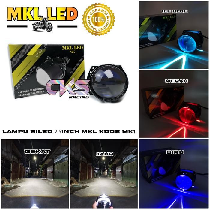 Lampu Biled 2,5 Inch Lampu Projector Projie Mkl Gen 2 Biled 2.5 Inch Blue Lens Flat Cut Plus Devil