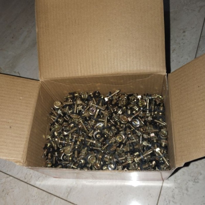 Dexie_Store Baut Roofing Baja Ringan Kuning 1220 500 Pcs 1 Kotak Baut Roofing Baja Ringan
