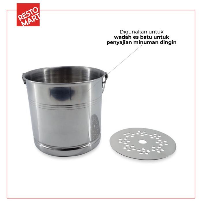 Beragam Tempat Es Batu / Bucket Ice / Ice Bucket Restomart Stainless (2912005) Wo2