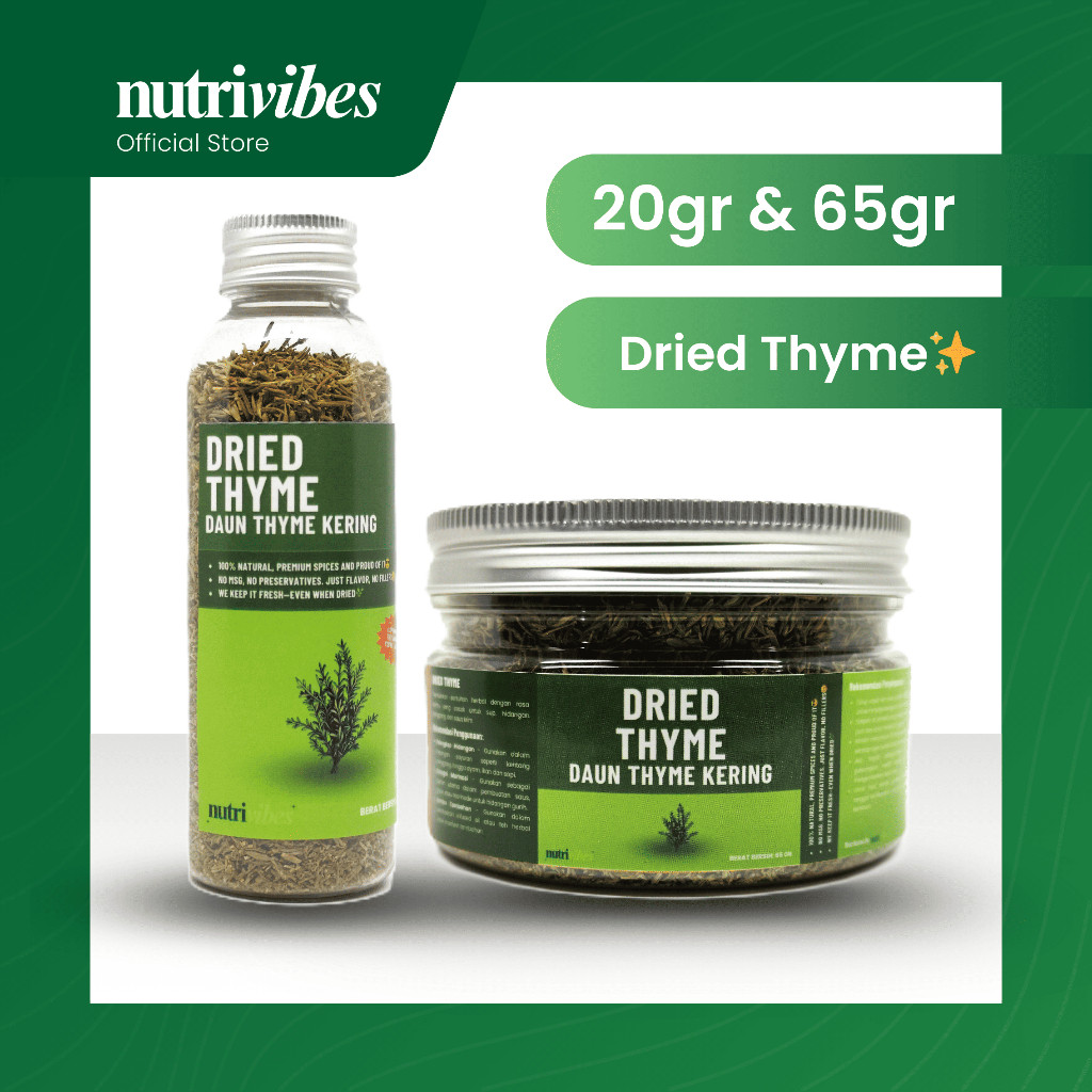 

Thyme Kering / Dried Thyme (Home Chef Edition 20gr & 65gr) - Nutrivibes