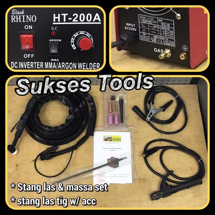 Bagus Mesin Las Argon Tig Rhino Ht 200 Ht200 A Trafo Las Stainless Steel
