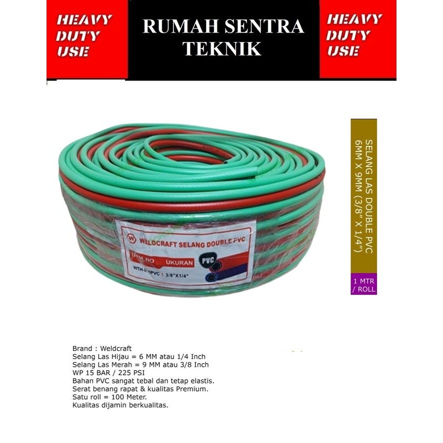 Bagus Welding Twin Hose Welcraft Selang Las Double Weldcraft Selang Blender Potong Las