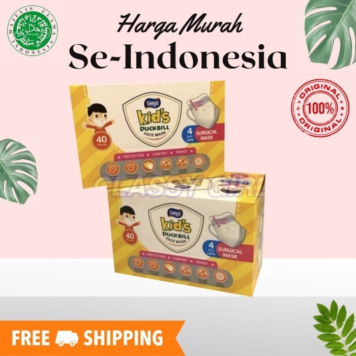 SENSI KIDS DUCKBILL ISI 40 MASKER SENSI DUCKBILL ANAK