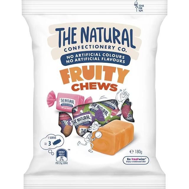 

The Natural Confectionery Co. Fruity Chews Lollies 180g Australia