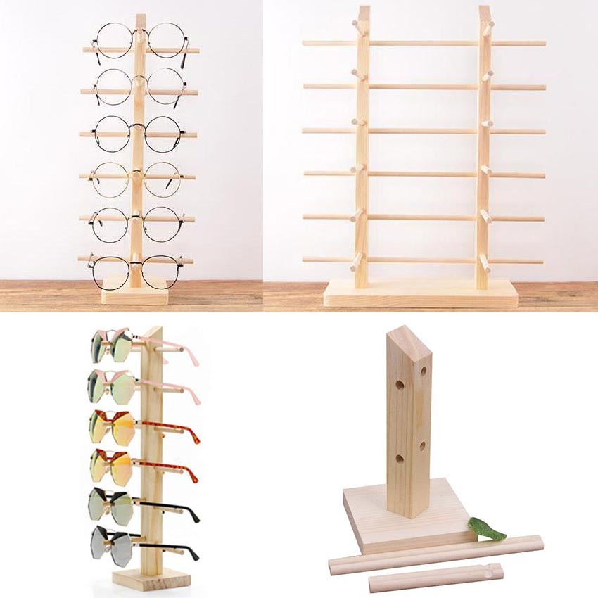 Purvisco - Rak Display Kacamata Kayu Acara Berdiri Tempat Perhiasan Wooden Holder for Sun Glass Rak