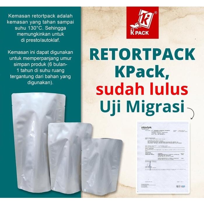 POUCH RETORT PACK 250 500 1000 kemasan kpack kantong aluminum alu foil