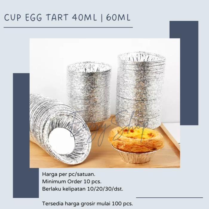 [100 pcs] Aluminium Foil Cup 40ml / 60ml Egg Tart Klappertart