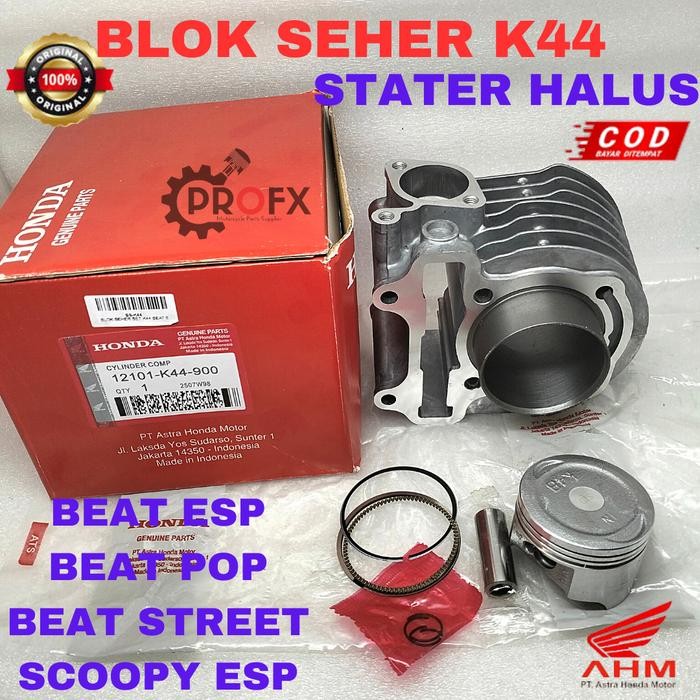 Blok Seher Kit Piston Ring Beat Esp, Scoopy Esp Vario 110 Fi K44 Ori