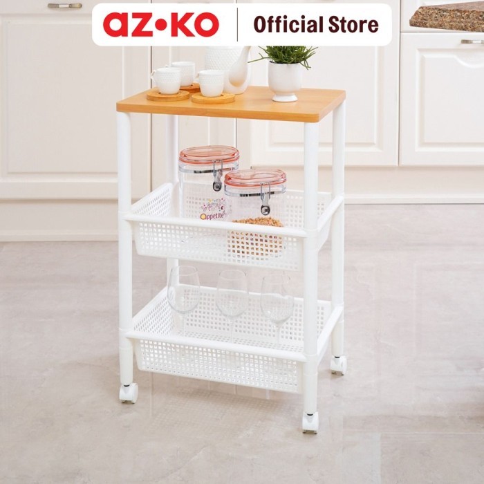 AZKO Keyway Rak Troli 3 Tingkat 47X32X70.2Cm - Putih