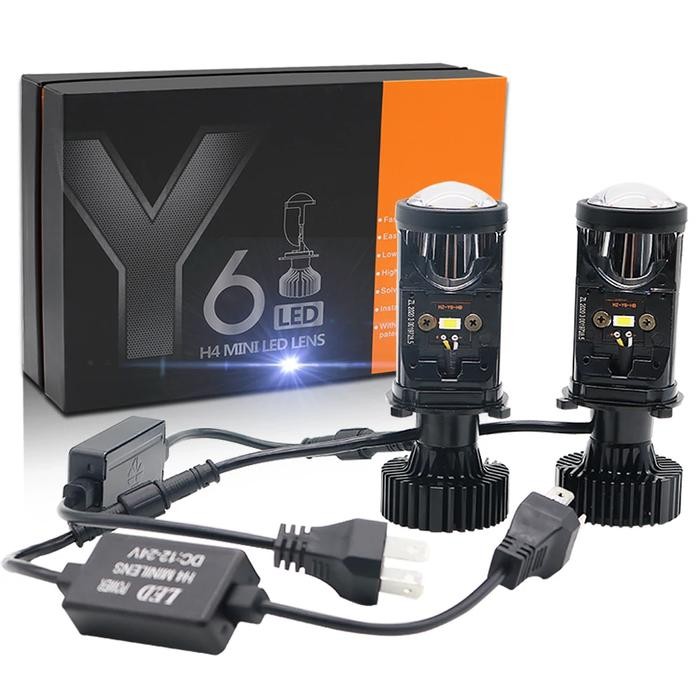 Lampu Led Mini Projie Headlamp Y6 H4 Mobil 12Volt 24Volt Super Terang Viral Terbaru