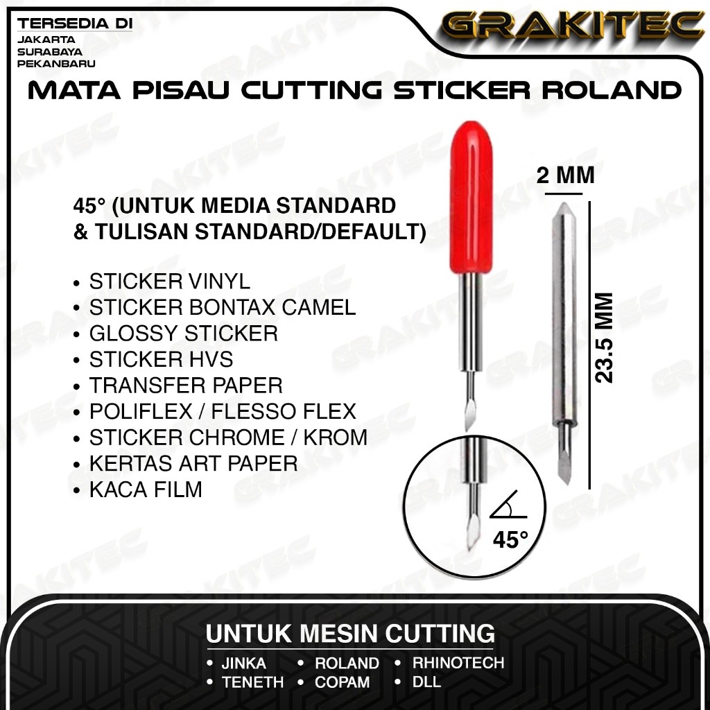 3 pcs / Jarum / Mesin Cutting Sticker untuk Roland J*nka Teneth Rhinotec Redsail Copam Harizo GCC 30