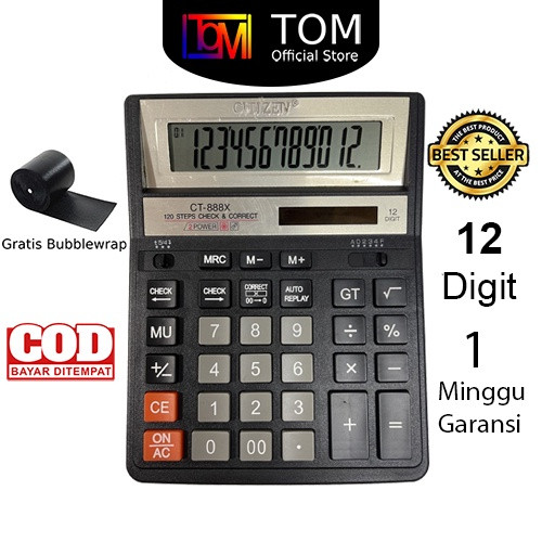 

Kalkulator CT-888X 12 Dit - Calculator Check Dual 2 Power