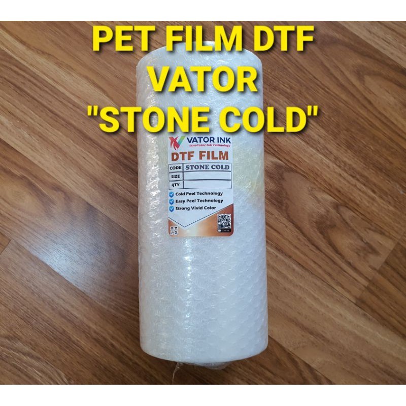 

33cm x 10m PET FILM DTF VATOR STONE COLD Roll Sablon DTF Tinta DTF