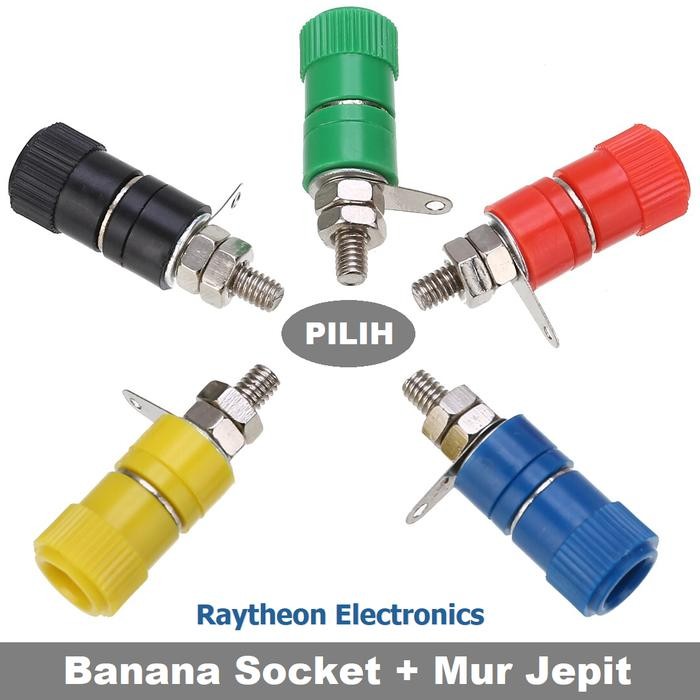 Banana Plug Female Socket Konektor Soket Speaker Jack Terminal Jepit 4 *