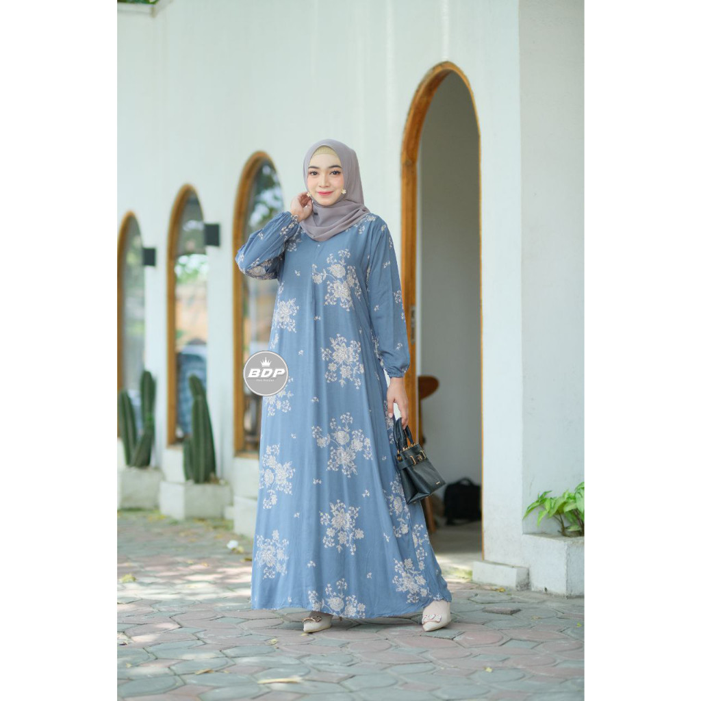 NEW Daster Dress rayon premium busui - Longdress maura batik cap - Dress maura - Daster kekinian -