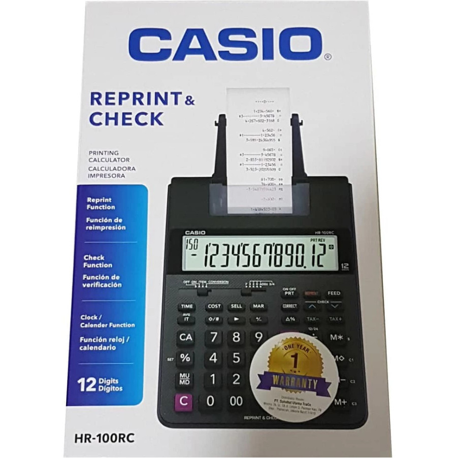 

Printing Calculator HR-100 RC Print Kalkulator HR-100RC garansi 1 tahun