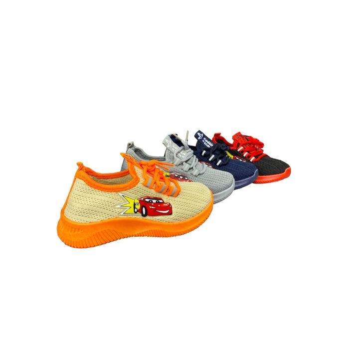 JejakKecil- Collin Sepatu Anak Laki - Laki Terbaru Nyaman Ada Motif Mobil G888 Rajut Fashion
