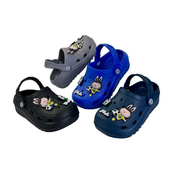 TapakKecil- Sandal Baim Anak Laki-Laki (Sebo Labubu Basket) Karet Fashion Anti Slip Motif