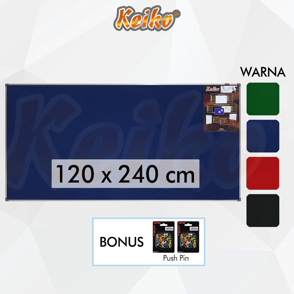 

Softboard / Board / Cork Board / Papan Pengumuman / Mading Gantung Bludru Keiko 120 x 240 cm