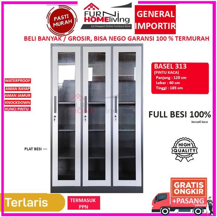 

LANGSUNG DIPROSES Lemari Arsip Bahan Besi SMJ 313 Pintu 3 Kaca