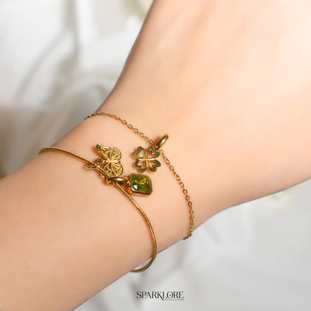 Sparklore Classic Gold Bracelet DIY Charm Chain Custom Gold Plated 18k - Gelang Classic Kustom DIY