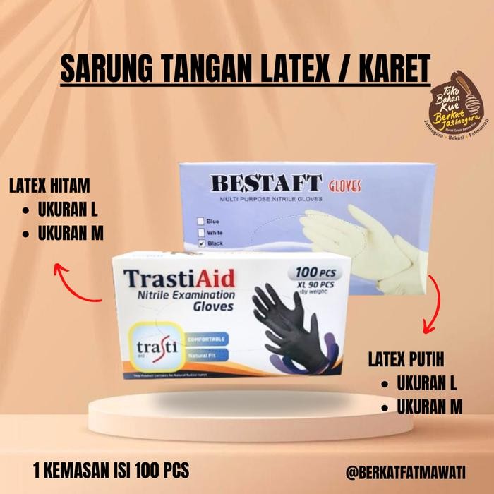 Sarung Tangan Latex Hitam / Sarung Tangan / Sarung Tangan Karet - Asli
