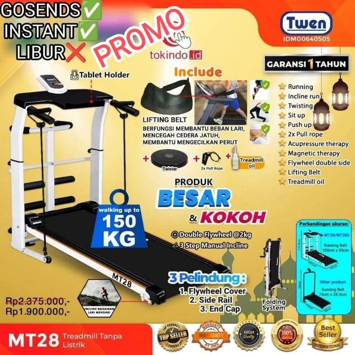 DISKON TREADMILL MT28 MANUAL Treadmill ALAT LARI GYM FITNES HOMEWORK TWEN