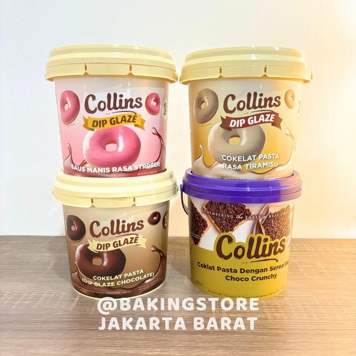 

InstanTanyadulu- Collins Dip Glaze 1 Kg (All Variant) Toping Donat Donut Topping HALAL