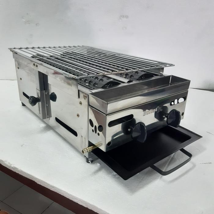 Pawongenz Mesin Pemanggang Bbq Sosis Bakar, Ayam, Sate, Ikan 2 Tungku Butterfly