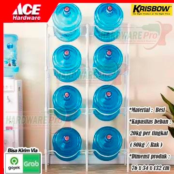 Kenanganpawon Rak Galon Tempat Penyimpanan Galon Rak Susun Galon 8 Botol Krisbow
