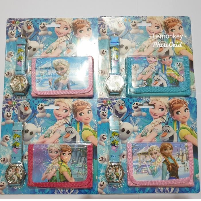 Komplit- Jam Tangan+Dompet Frozen/ Jam Tangan Frozen/ Jam Tangan Anak