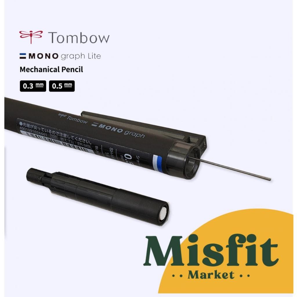 

Tombow Mono Graph Lite Mechanical Pencil Pensil Mekanik 0.3 0.5 mm