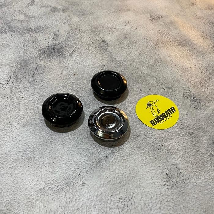 Dop Velg Depan / Penutup Velg Original Black an Chrome Vespa Matic