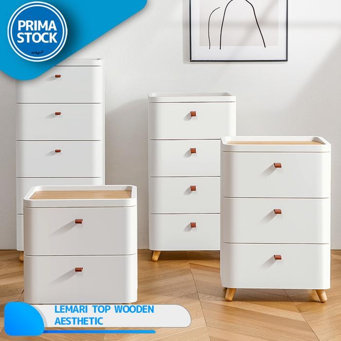 Terlaris Lemari Drawer Laci + Kaki Rak Kabinet Storage Baju Plastik 2 3 4 Susun