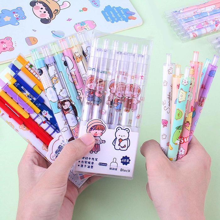 

ID PULPEN GEL / PULPEN MOTIF KARTUN / PULPEN 0.5MM / ISI 6PCS PEN SEKOLAH /