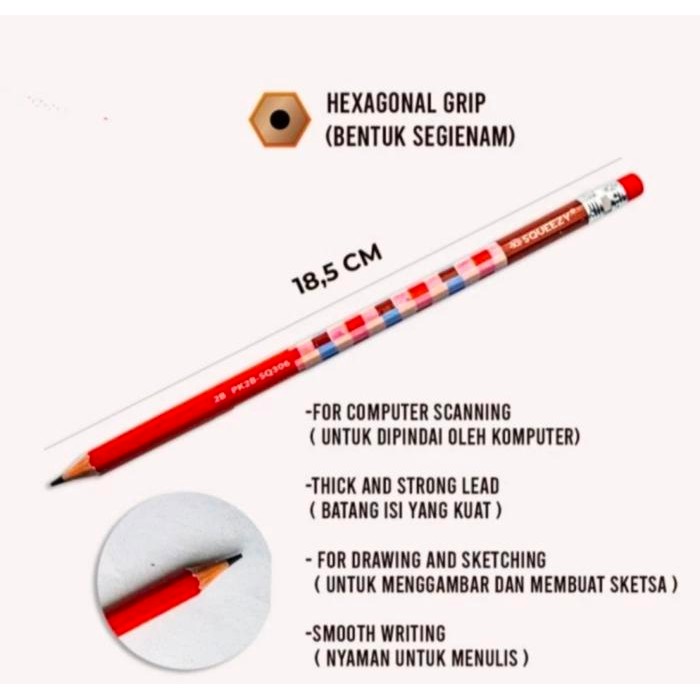 

ID PENSIL 2B SQUEEZY TARTAN PK2B-SQ306 ISI 12 PCS / BOX