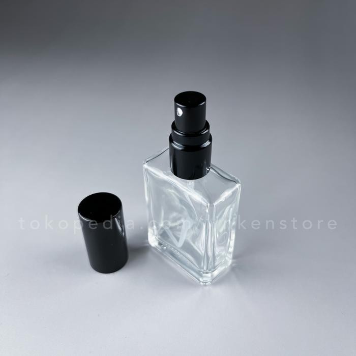 BOTOL PARFUM SPRAY 15ML KACA KOTAK GEPENG TEBAL BENING KOSONG REFILL