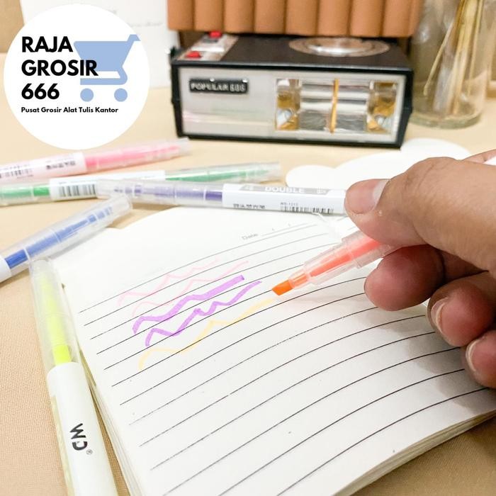 

ID HIGHLIGHTER 2 SISI 1 PAKET ISI 6 PCS ALAT TULIS SEKOLAH AESTHETIC