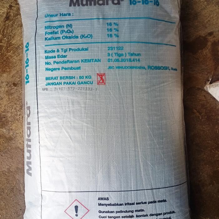 Thinkerbelllll Pupuk Npk Mutiara 161616 Meroke Kemasan Ball 50Kg