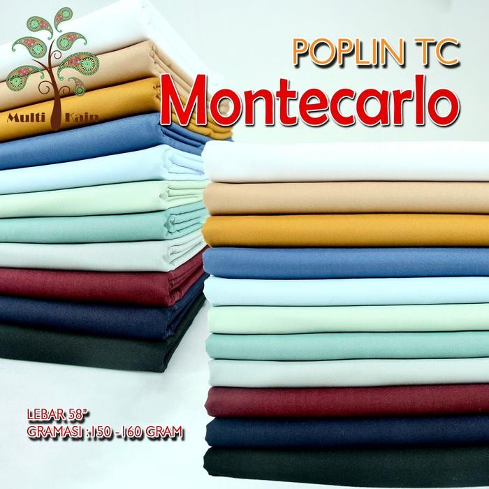 multi kain poplin tc cotton montecarlo kemeja seragam kerja sekolah fashion harga per 0.5 meter