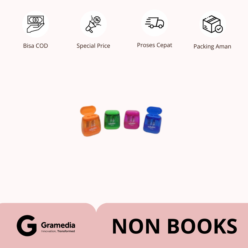 

Gramedia Supratman | Estudee Sharpener With Lid 1Hole Sparkle Pastel Es-313A | Produk Original Gramedia