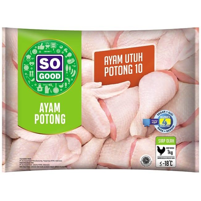 

BeliSkrg,KirimHariini- AYAM UTUH POTONG 10 SO GOOD JAPFA HIGIENIS 1KG HALAL