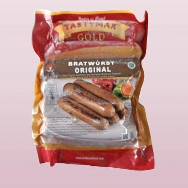

BeliSkrg,KirimHariini- TASTY MAX SOSIS BAKAR BRATWURST ORIGINAL TASTYMAX 500 GRAM 6 PCS