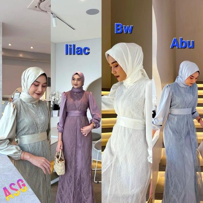 Zahra- Gamis Busui Xiva / Dress Satin Lapis Brukat Premium / Gamis Elegan Mewah Eksklusif