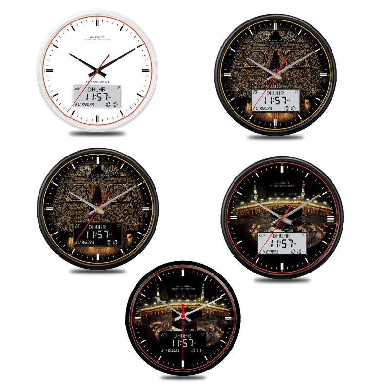 13inch Large Screen Digital Wall Clock Azan Clock with Temperature Date Week Display Retro Timing Cl
