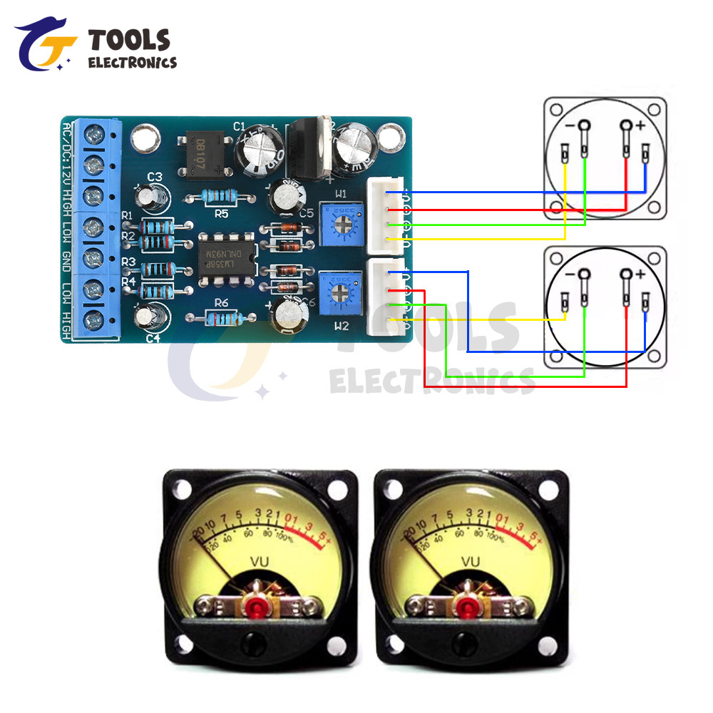 TA7318P AC/DC 12-15V VU Mmeter Driver PCB Board Front End Tube Amplifier Db Meter Level Meter Driver