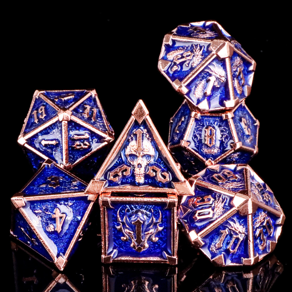 7PCS Dnd Black dragon metal dice set, polyhedral dice set,Role Playing Metal Dice,Dnd dice set