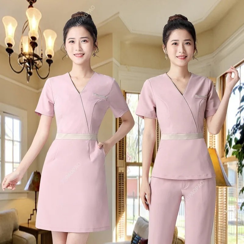 Beauty Uniform Spa Hotel Front Desk Salon Uniform Dress Women Massage Outfits Esthetic Uniforms